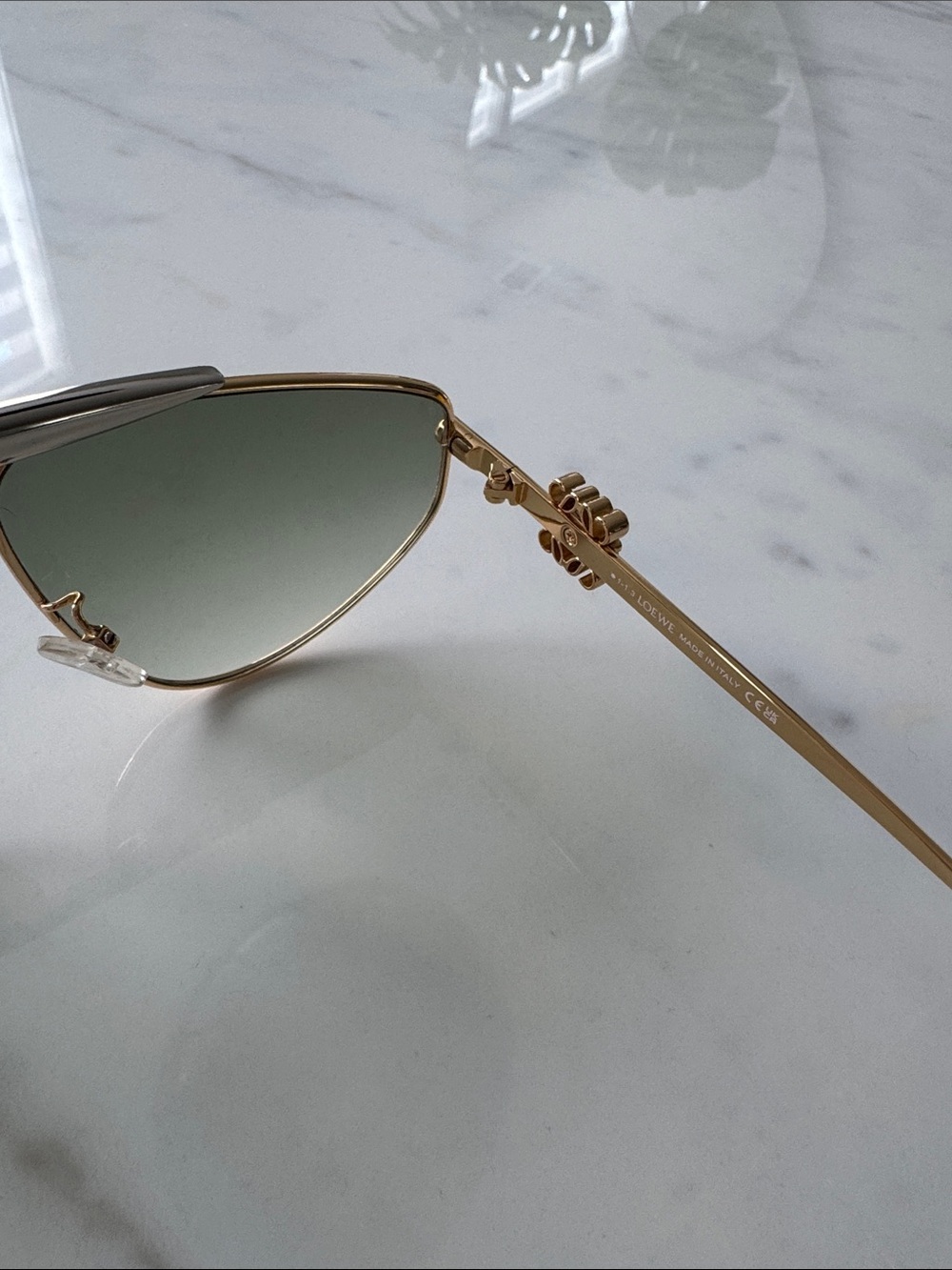 Loewe Gold Metal Aviator Sunglasses with Yellow Case - Picture 8 of 11